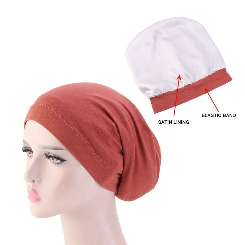 cambioprcaribe Rust Red Double Layer Cotton Chemo Cap