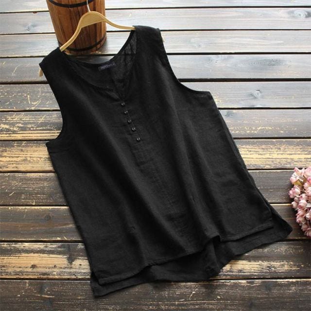 cambioprcaribe Shirt black / S Summer Irregular Solid Tank Top