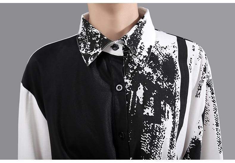 cambioprcaribe Shirt Dress Abstract Black & White Shirt Dress | Millennials