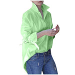 cambioprcaribe shirt green / L Eleanor Casual Lapel Shirt