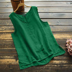 cambioprcaribe Shirt green / S Summer Irregular Solid Tank Top