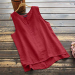 cambioprcaribe Shirt Red / S Summer Irregular Solid Tank Top