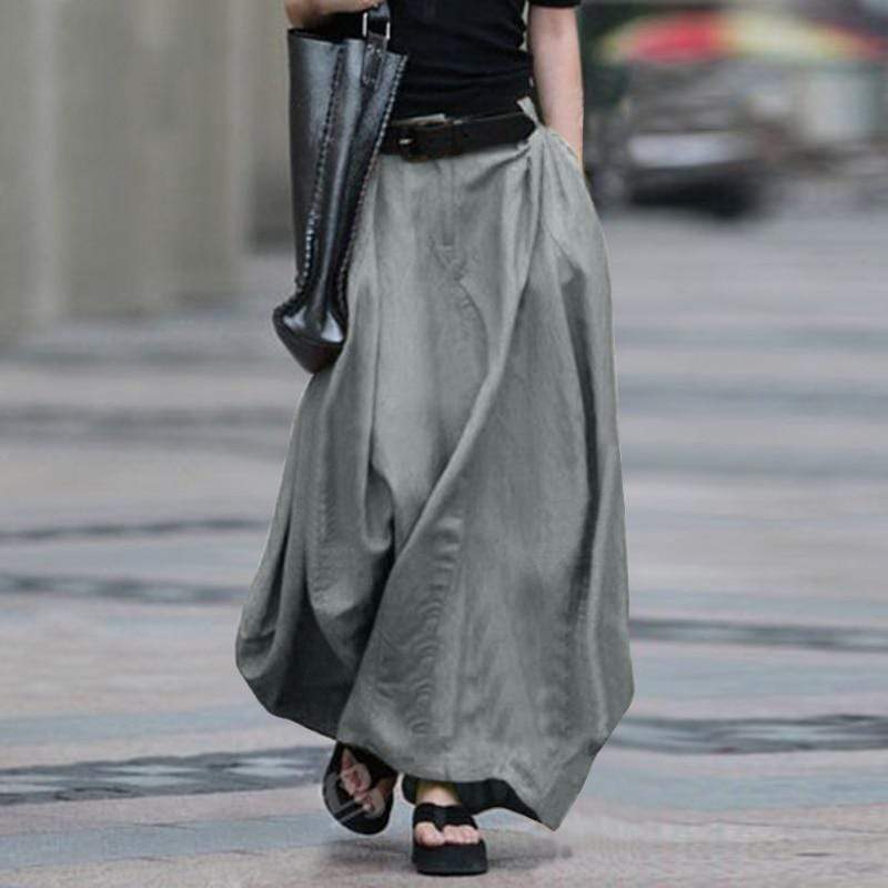 cambioprcaribe Skirts Light Grey / S Florence Oversized Vintage Maxi Skirt