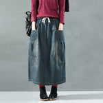 cambioprcaribe Skirts Picture color / XL Yuu Vintage Patchwork Denim Skirt