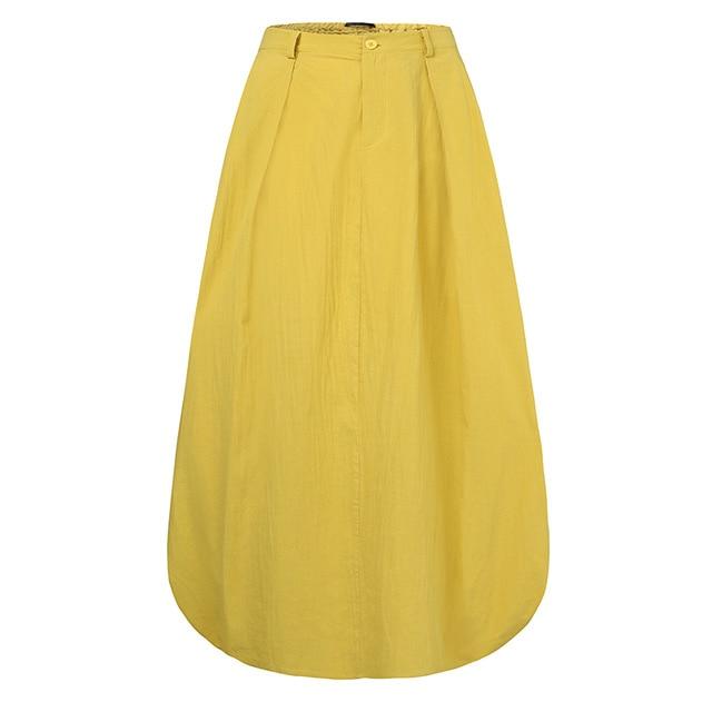 cambioprcaribe Skirts Yellow / S Florence Oversized Vintage Maxi Skirt