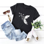 cambioprcaribe Soft Feather Short Sleeve O-Neck Tee