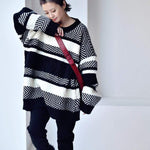 cambioprcaribe sweater Diana Black And White Stripes Pullover