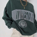 cambioprcaribe Sweatshirt Green / M Dream Letter Print Crew Neck Sweatshirt