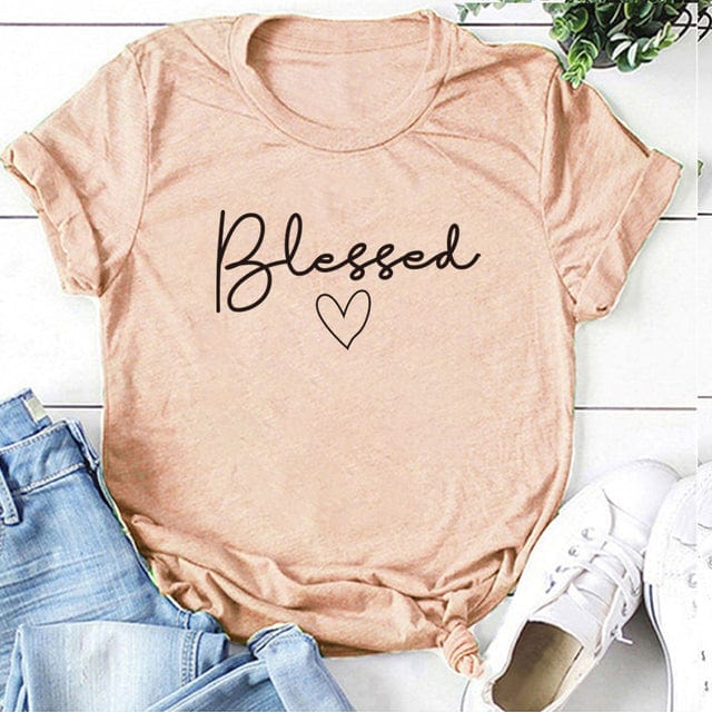 cambioprcaribe T-Shirt Light Pink / L Graphic Blessed Heart T-Shirt