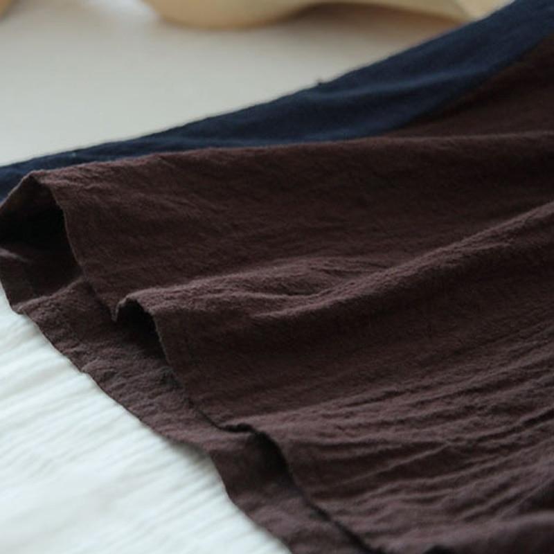Loose Patchwork Cotton Linen T-Shirt | Lotus