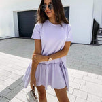 cambioprcaribe Tops Purple / XXL Henna Ruffled Beach Dress