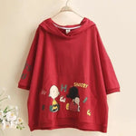 cambioprcaribe Tops Red / M Cartoon Hooded T Shirt