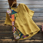 cambioprcaribe Tops Yellow / 5XL Abstracto Wrap Blouse