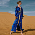Farah Royal Blue Velvet Maxi Dress | Mandala