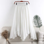 cambioprcaribe white / One Size Midi Irregular Pleated Fishtail Skirt
