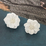 cambioprcaribe White Party Club Flower Earrings