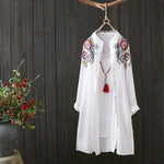 cambioprcaribe White / XL Bohemia Floral Embroidered Shirt