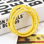 cambioprcaribe Yellow Braided Macrame Layered Bracelets